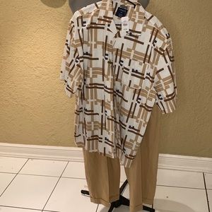 Men Linen Rayon 2-Piece Set Size XXL